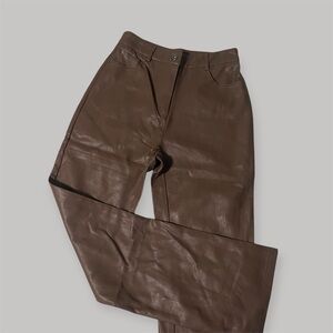 Brown leather pants